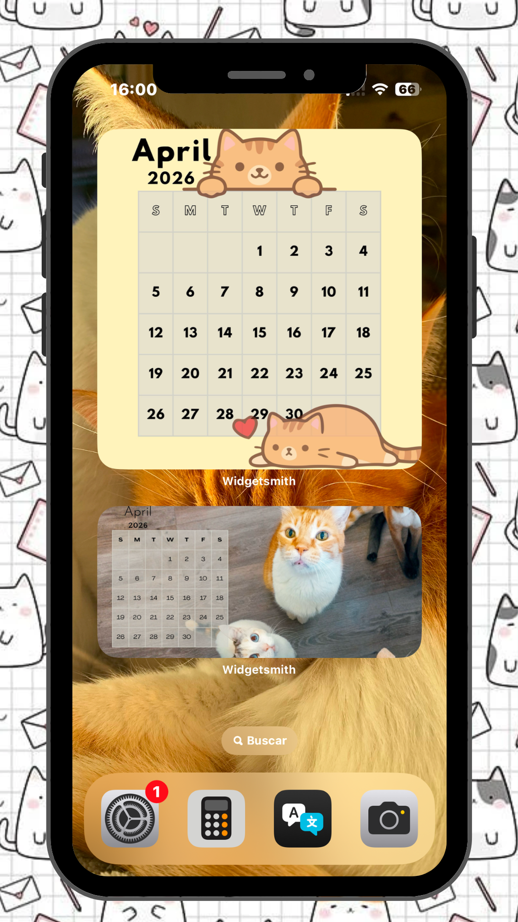 Cat Widget Calendar Pack (April 2026) – Real Cats + Cute (FREE)