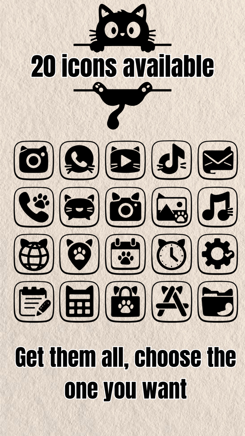 25K YouTube Special — FREE Minimal Cat Icon Pack (iPhone & Android) | Limited-Time Download