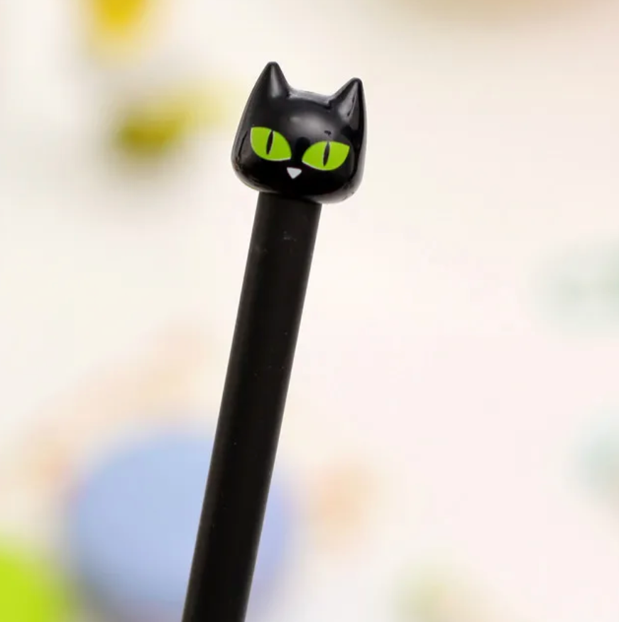 Cute Black Cat Gel Pen — Smooth 0.5mm Writing, Purrfect for Cat Lovers