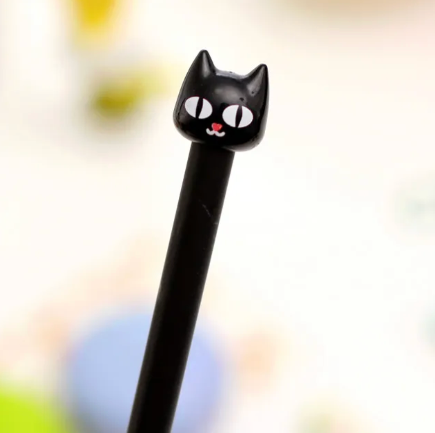 Cute Black Cat Gel Pen — Smooth 0.5mm Writing, Purrfect for Cat Lovers