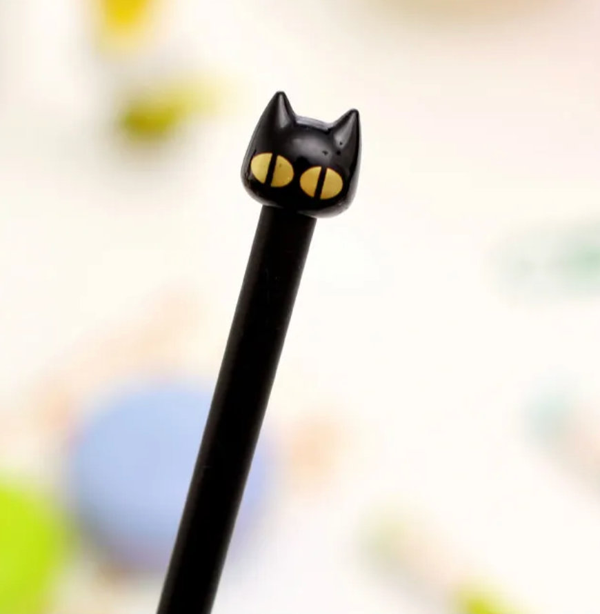 Cute Black Cat Gel Pen — Smooth 0.5mm Writing, Purrfect for Cat Lovers