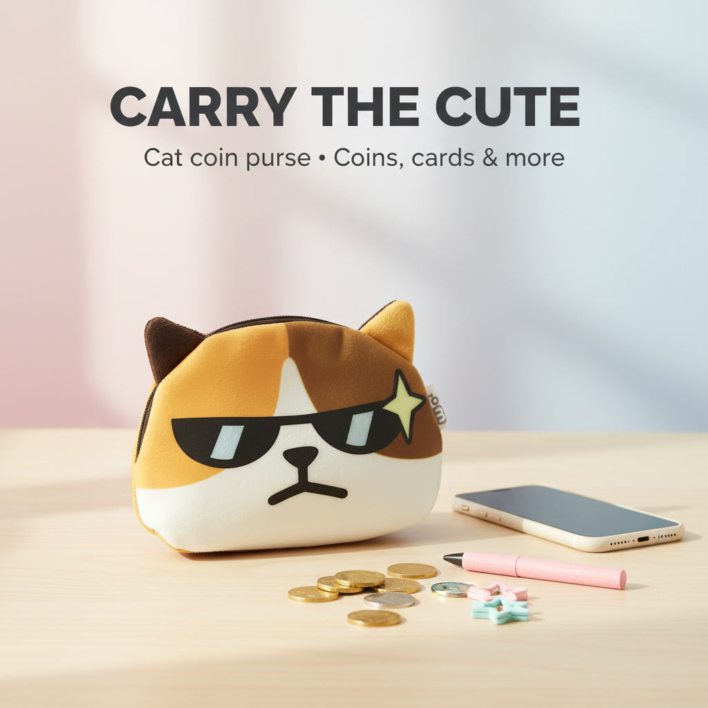 Cute Cat Purse — Mini Storage Pouch for Coins, Cards & Essentials