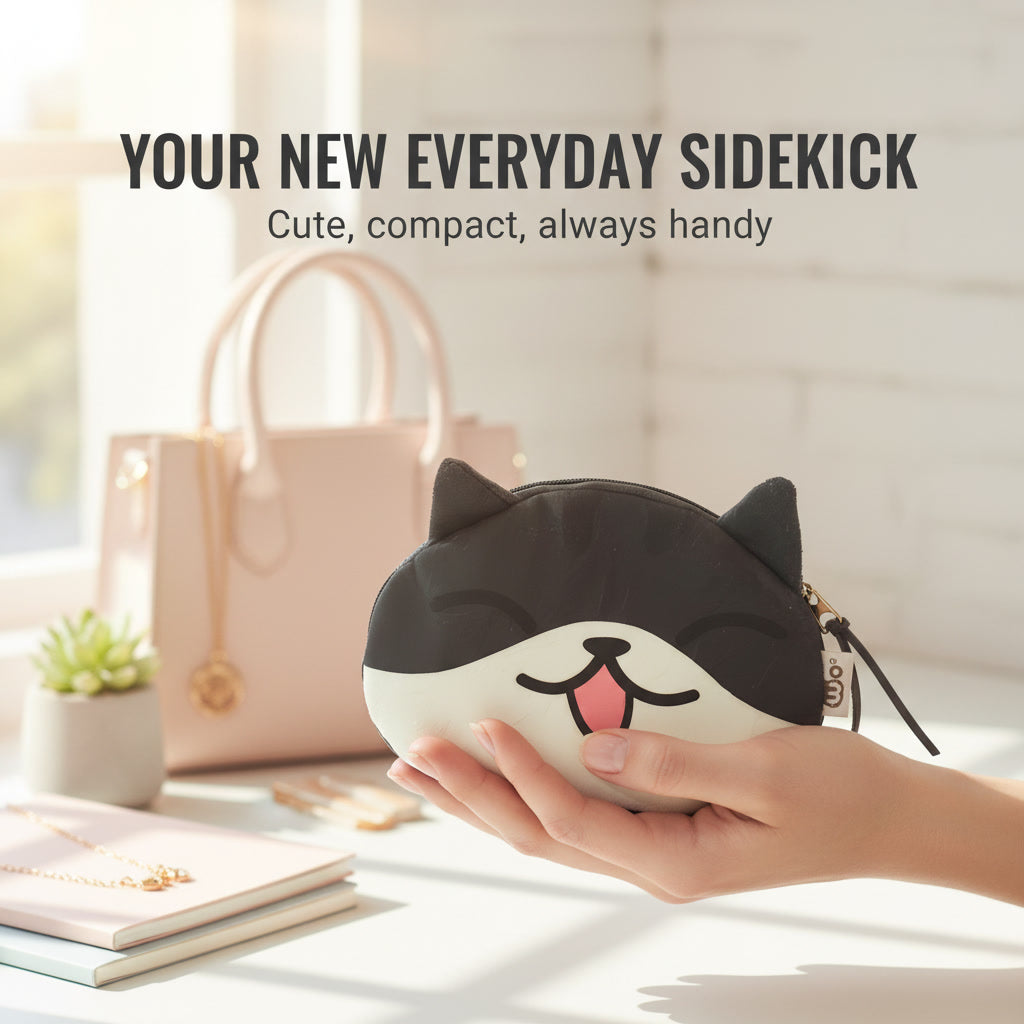 Cute Cat Purse — Mini Storage Pouch for Coins, Cards & Essentials