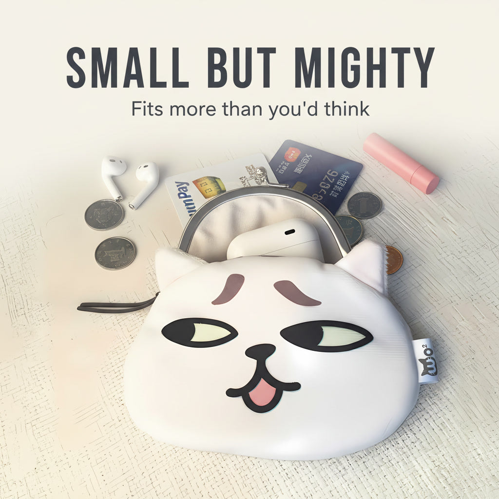 Cute Cat Purse — Mini Storage Pouch for Coins, Cards & Essentials
