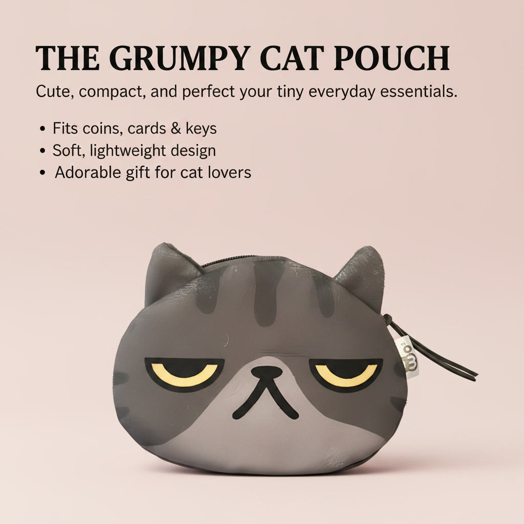 Cute Cat Purse — Mini Storage Pouch for Coins, Cards & Essentials