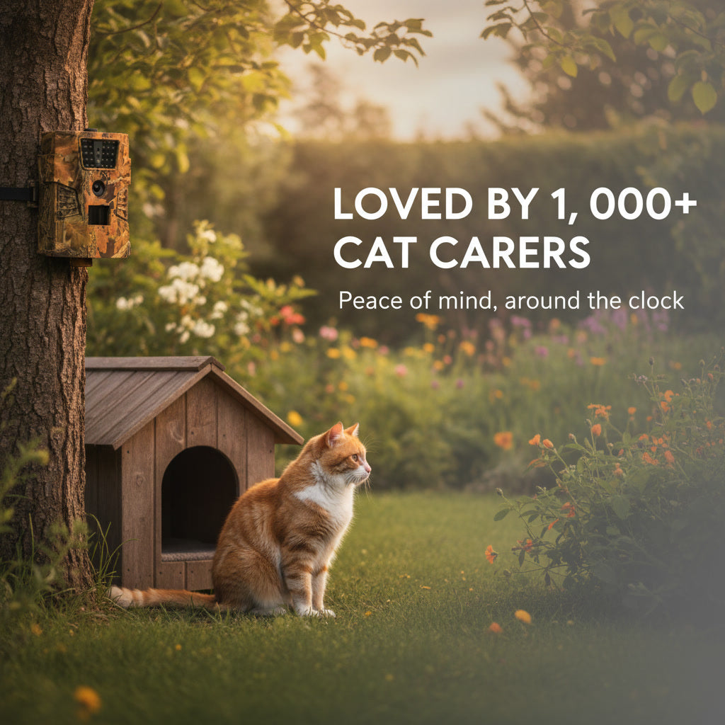 HD Night Vision Cat Camera — Monitor Stray Cats & Outdoor Shelters 24/7